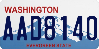 WA license plate AAD8140