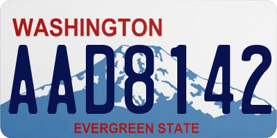 WA license plate AAD8142