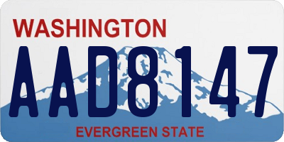 WA license plate AAD8147