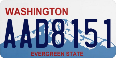 WA license plate AAD8151