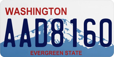 WA license plate AAD8160