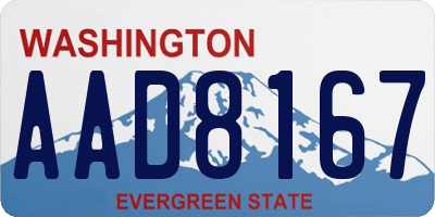 WA license plate AAD8167