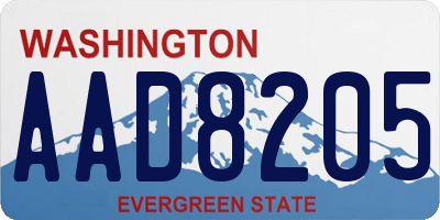 WA license plate AAD8205