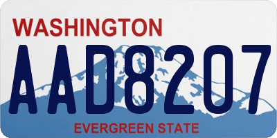 WA license plate AAD8207