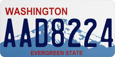 WA license plate AAD8224