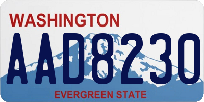 WA license plate AAD8230