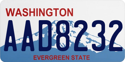 WA license plate AAD8232