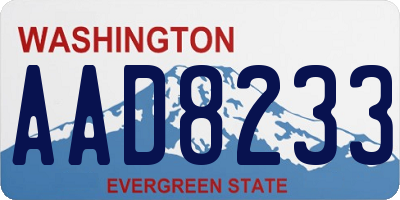 WA license plate AAD8233