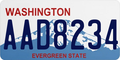 WA license plate AAD8234