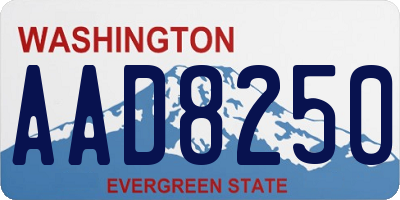 WA license plate AAD8250