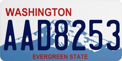 WA license plate AAD8253