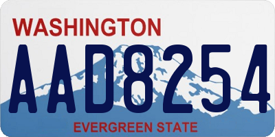 WA license plate AAD8254
