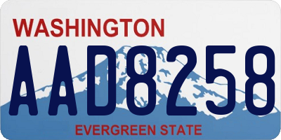 WA license plate AAD8258