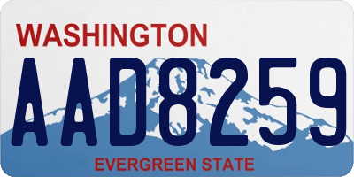 WA license plate AAD8259