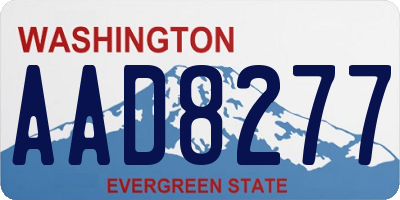 WA license plate AAD8277