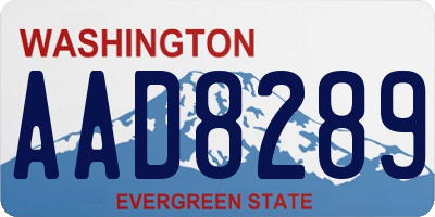 WA license plate AAD8289