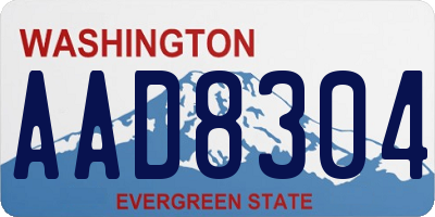 WA license plate AAD8304