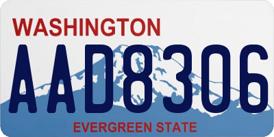 WA license plate AAD8306