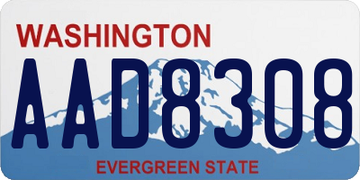 WA license plate AAD8308