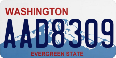 WA license plate AAD8309