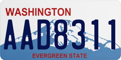 WA license plate AAD8311