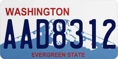 WA license plate AAD8312