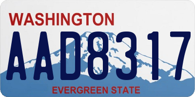 WA license plate AAD8317