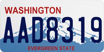 WA license plate AAD8319
