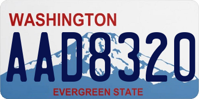 WA license plate AAD8320