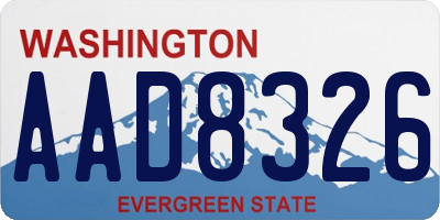 WA license plate AAD8326