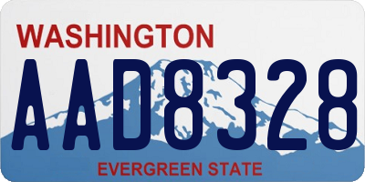 WA license plate AAD8328