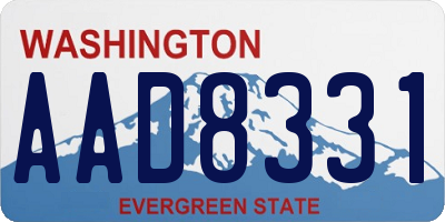 WA license plate AAD8331