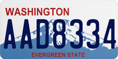 WA license plate AAD8334