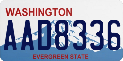 WA license plate AAD8336