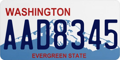 WA license plate AAD8345