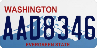 WA license plate AAD8346