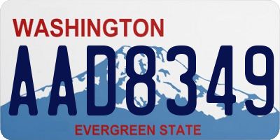 WA license plate AAD8349