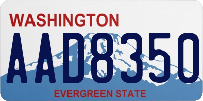 WA license plate AAD8350
