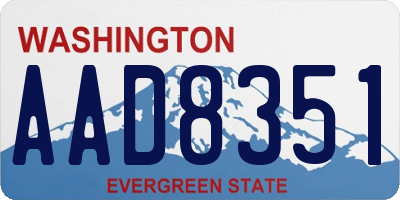 WA license plate AAD8351