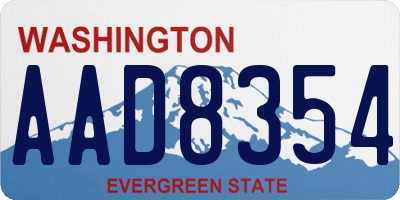 WA license plate AAD8354