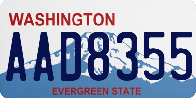 WA license plate AAD8355
