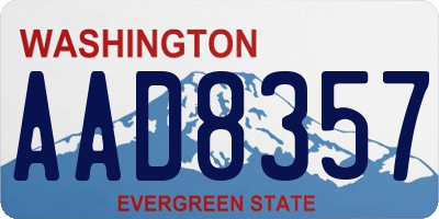 WA license plate AAD8357
