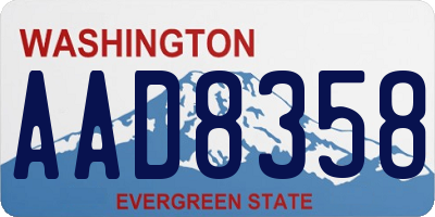 WA license plate AAD8358