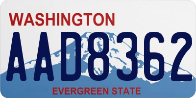 WA license plate AAD8362