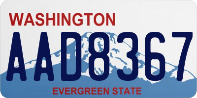 WA license plate AAD8367
