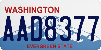 WA license plate AAD8377