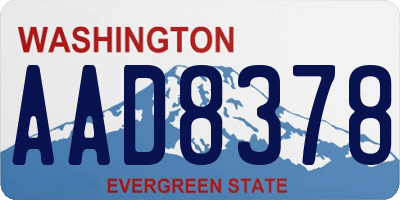 WA license plate AAD8378