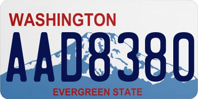 WA license plate AAD8380