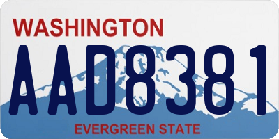 WA license plate AAD8381