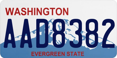 WA license plate AAD8382
